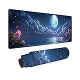 マウスパッド 月の風景 大型 防水 ゲーミング マウスパッド 120 x 40 cm 拡張 キーボードパッド 滑り止めゴム底 滑り止め デスクマット おしゃれ キーボードパッド マウス対応 耐洗い表面 快適操作性 ゲーム 仕事 ホーム用 オフィス 女性へのプレゼント Z-897