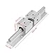 SBR12 200mm Linear Slide Shaft, Linear Shaft with 4Pcs SBR12UU Bearing Block, CNC Parts for DIY CNC Routers, Mills, Lathes, Industrial Grade Standard SBR Block