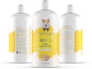 Itchy Dog Shampoo For Dogs | Oatmeal Soothes Dry Flaky Skin Shampoo 500ml Posh Pooch ® Anti-Itch Natural Hypoallergenic Aloe Wheat Nourishing Soothing Moisturising B5 Wash For Pets With Sensitive Skin