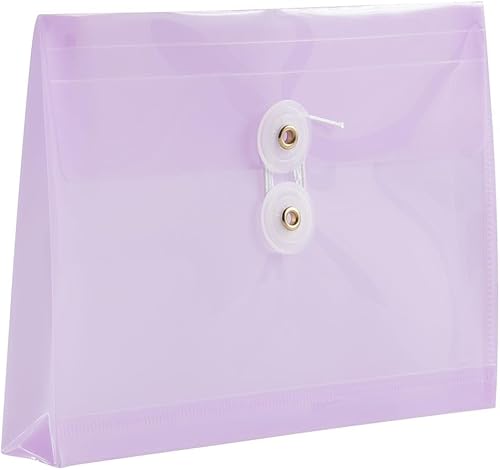 Vista 294 de Sobres de plástico con botón y cuerda, Variados Paquete de 6 colores surtidos