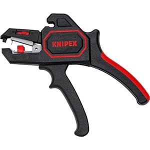 knipex pince à dénuder automatique, en blister, 0,2 6 mm², avec réglage fin, avec butée de longueur réglable, pince à dénuder, 12 62 180 sb