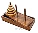 TOSQP27 Gift Tower Hanoi Puzzle Brainteaser Game Tower of Hanoi 9 Ring Wooden Best Artisan Crafted Handmade Fun Game to Challenges Mastermind Learning Puzzle