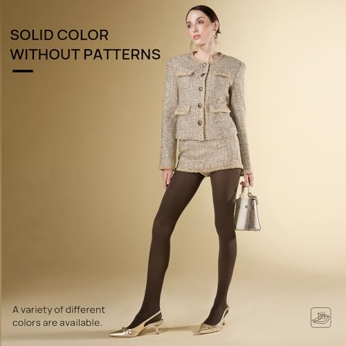 Image of MANZI Microfibre Tights for Women, Semi Opaque Solid Colored Footed Pantyhose 70 Denier
