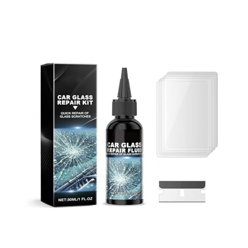 Kit de Reparación de Parabrisas,Reparador Cristal para Vidrio de Automóvil, para Vidrio de Automóvil,Grietas de Vidrio Coche,Reparar Grietas,Astillas,Grietas y Arañazos 30ML