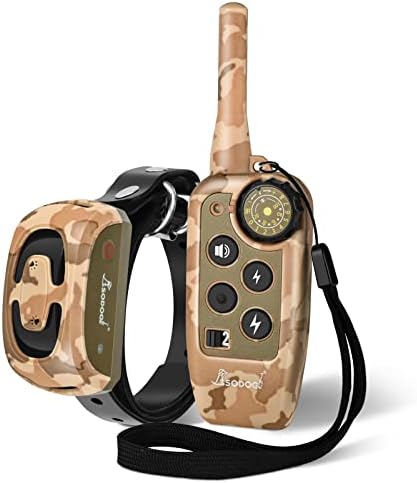 Dog Shock Collar, Dog Training Collar with Remote 2000ft Waterproof Rechargeable Electric Training Collar E-Collar with Strong Vibration/Beep/Static, Shock Collar for Medium Large Dogs 8-150lbs (Camo)