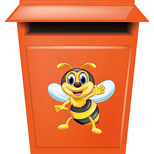Kleberio Auto Aufkleber lustige Biene selbstklebend Deko Honig Biene Aufkleber coole Sticker wasserfest Mülltonne Wohnmobil Kofferaufkleber Schultüte Wohnwagen Auto Sticker Kita wetterfest 10 x 10 cm