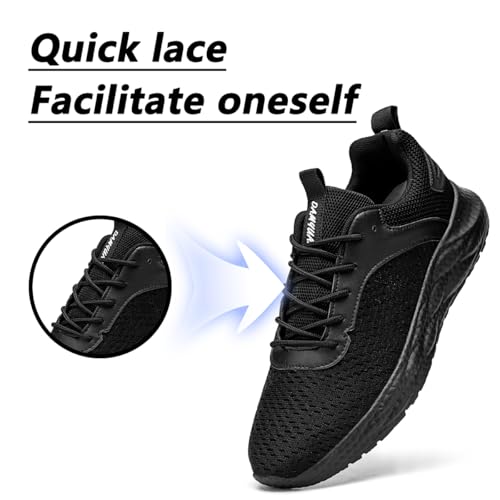 Image of DLWKIPV Men's Walking Shoes Running Sneakers Sports Athletic Workout for Gym Shoes Casual Comfortable Breathable Fashion Black US 6.5