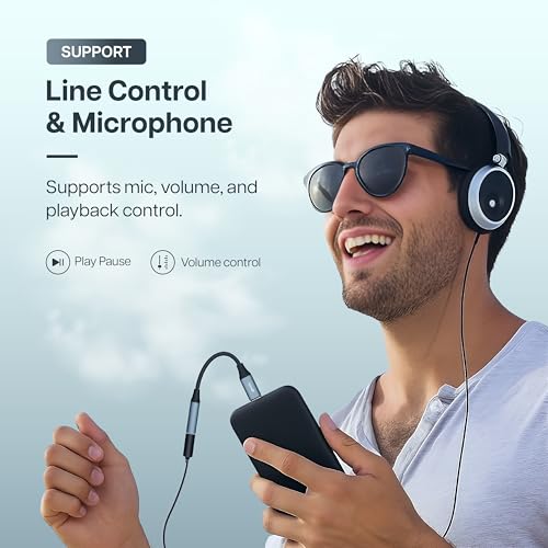 Image of Geonix Befit AX7 Type C to 3.5mm AUX Adapter | Built-in DAC | Mic & Audio Support | Plug & Play | Nylon Braided & Aluminum Alloy | Compatible with Smartphones, Tablets & Laptops