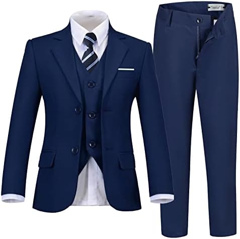 Laimi Duo Toddler Suit Boys Suits for Kids Easter Outfit Slim Fit Boys Dress Clothes Navy Blue Boys' Suits & Sport Coats Size 8