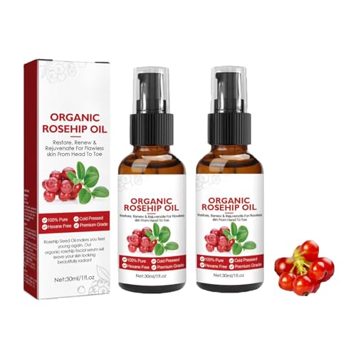 Aceite de rosa mosqueta orgánico prensado en frío, aceite de rosa mosqueta, aceite de semilla de rosa mosqueta, antiedad, antiarrugas, aceite de rosa mosqueta para cara, piel, cuerpo, cabello, manos