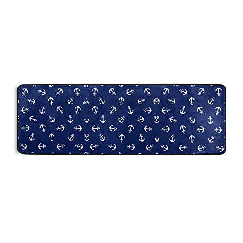 linomo Area Rug Teppich Nautisch Anker Muster Flur Läufer Teppichboden Teppiche Fußmatte...