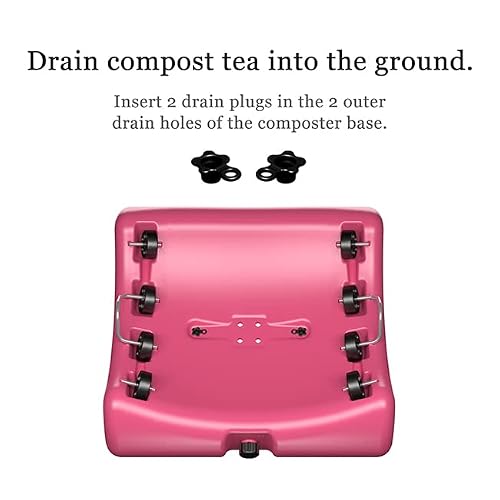 The Cutest Composter in The World in Pink, Made in America, Food Safe, BPA and Rust Free, No Assembly Required, Envirocycle Composting Tumbler Bin and Compost Tea Maker …