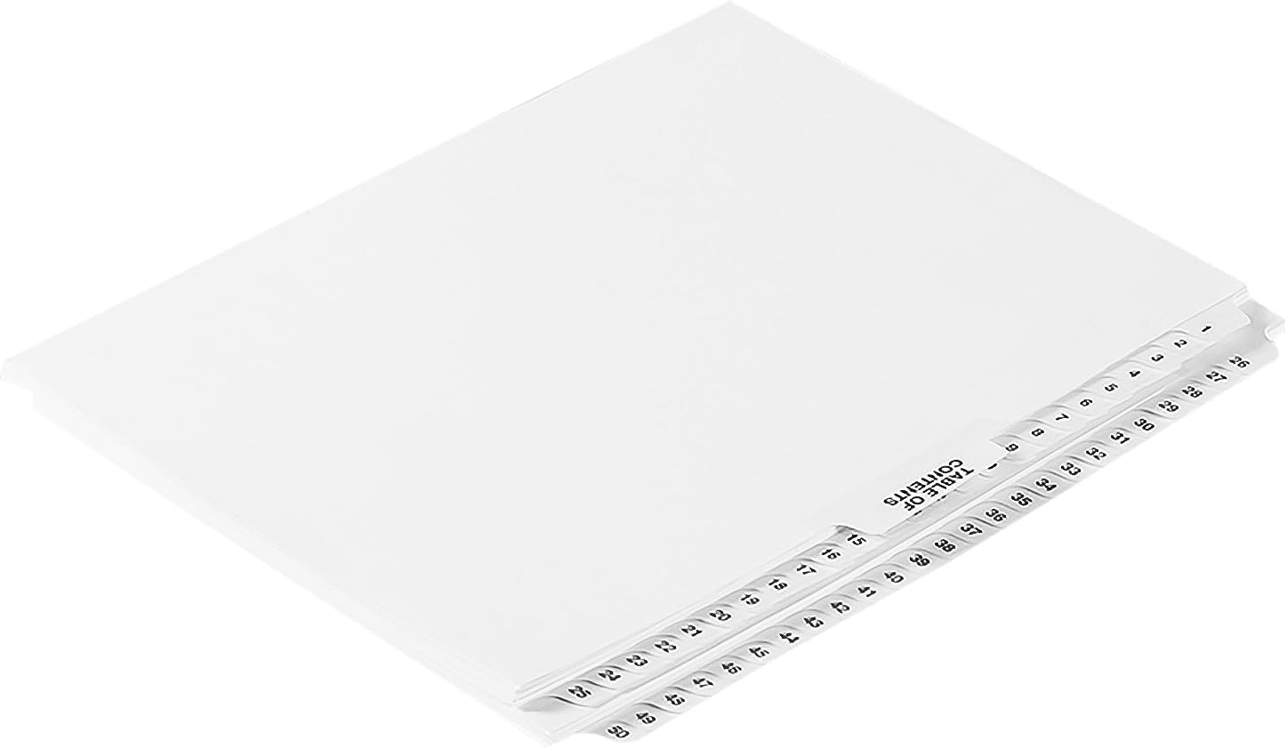 Exhibitindexes® Numbered Dividers 1-50 Punched - AVE Style Bold Tabs - Side Collated Exhibit Tabs - Made in The USA | Letter Size - 1-50 - Sets