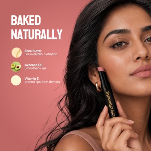 Image of BAKED BEAUTY Super Matte Lip Cream Crayon Pack of 3 Lipstick for Women | Long-Lasting 8 Hours Stay Non Transfer Retractable | Smudge Proof & Waterproof Lipstick Enriched with Jojoba Oil & Vitamin E 7.5g Mocha Talk