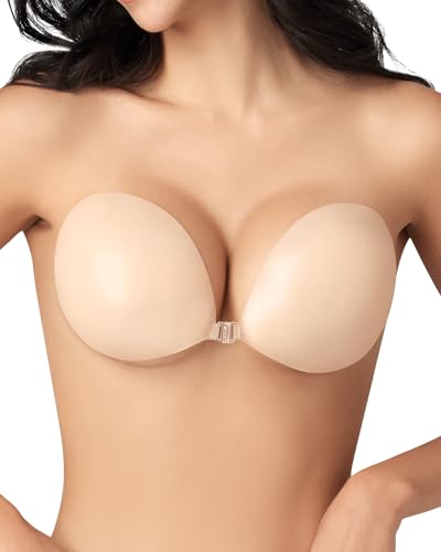 Niidor Adhesive Bra Strapless Sticky Invisible Push up Silicone Bra for Backless Dress