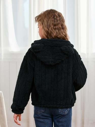 SOLY HUX Girl's Fleece Teddy Jacket Sherpa Zip Up Hoodie Kids Fuzzy Fall Winter Coat Outerwear Jackets2