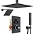 Shower System 12 Inches Rainfall Shower System Shower Head System for Bathroom 3 function shower system set Shower Faucet Rough-in Valve