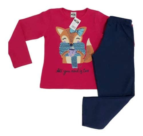 kit 3 moleton infantil feminino inverno tamanho:8