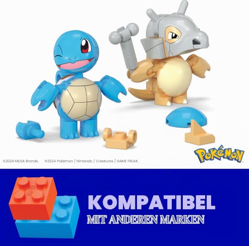 MEGA Pokémon Actionfigur Bauspielzeug-Set, Pokéball 2er-Pack, Schiggy und Tragosso mit 45 Teilen, für Kinder, HXP15 – Ansicht 2