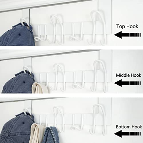 SKOLOO Over The Door Hooks, for Doors up to 1-3/4'' Thickness, Metal Door Hanger with 11 Hooks - Image 4