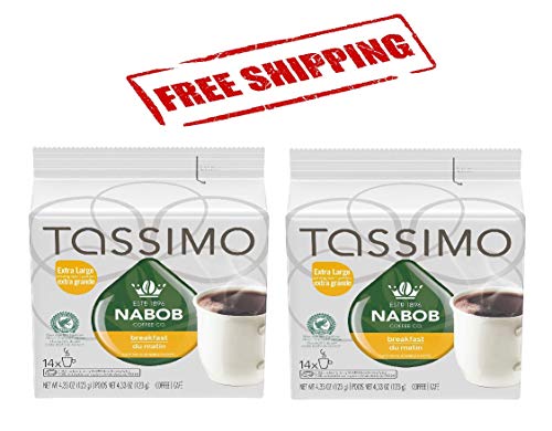 Tassimo Nabob Breakfast Blend Coffee Single Serve T-Discs, 14 T-Discs (2 Pack) {Imported from Canada}