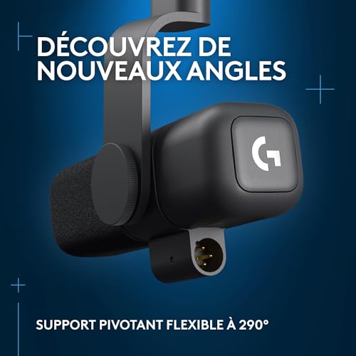 Logitech G Yeti Studio Microphone Gaming de Diffusion XLR Actif et Dynamique, préamplificateur Actif ClearAmp, Capsule à Double diaphragme, Antichoc Interne - Noir