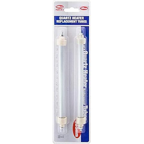 Pack of 2 Halogen Heater Replacement Tubes 185mm Fire Bar Element Bulb Frosted Lamp 400W Cover