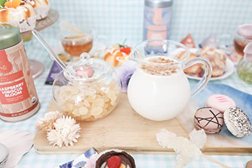 Teabloom Stain-Free & Odor-Free Borosilicate Glass Sugar And Creamer Set - Tea Or Coffee Serving Set Includes Cream Pitcher, Sugar Bowl With Lid And Spoon (Serves Up To 3-4 People) #TOP1