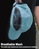 GADIEMKENSD Mens Folding Running Hat Long Brim Golf Hats Quick Dry Baseball Caps Unstructured Breathable Light UPF 50 Cooling Cap for Outdoor Sport Hiking Workout Gym Tennis Travel Sky Blue