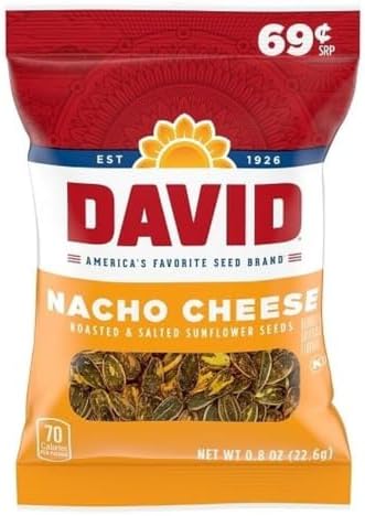 David Seed Sunflower Seeds, Nacho Cheese, 0.8 Ounce, 36 count