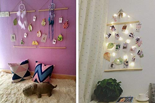 Memory Board Boho - Fio de led - Porta retratos pregadores