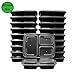 Prep Pro Meal Prep Containers [20 Pack] 3 Compartment with Lids, BPA Free, Food Storage Containers, Bento Box, Stackable, Microwave Dishwasher Freezer Safe (39 oz)