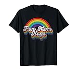 Free Mom Hugs Rainbow Retro LGBT Flag LGBT Pride Month T-Shirt