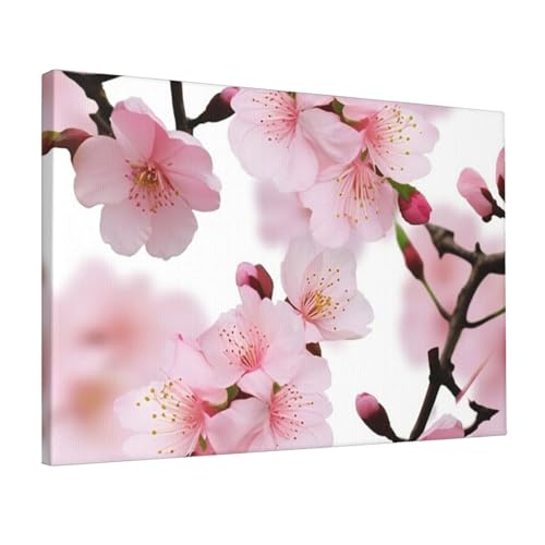 Toile cerisier japonais sans cadre pour embellir un mur de bureau vide