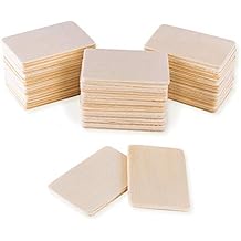 Super Z Outlet 50 Pack Unfinished Natural Wood Rectangle Blank Pieces Wooden Tags Slices for Arts & Crafts, Painting DIY Decorations, Embellish, Burning & Staining 2.08 x 1.37 Rectangle