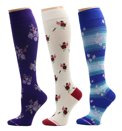 Image of Dr. Motion 3 Pairs Therapeutic Graduated Compression Women's Knee-hi Socks