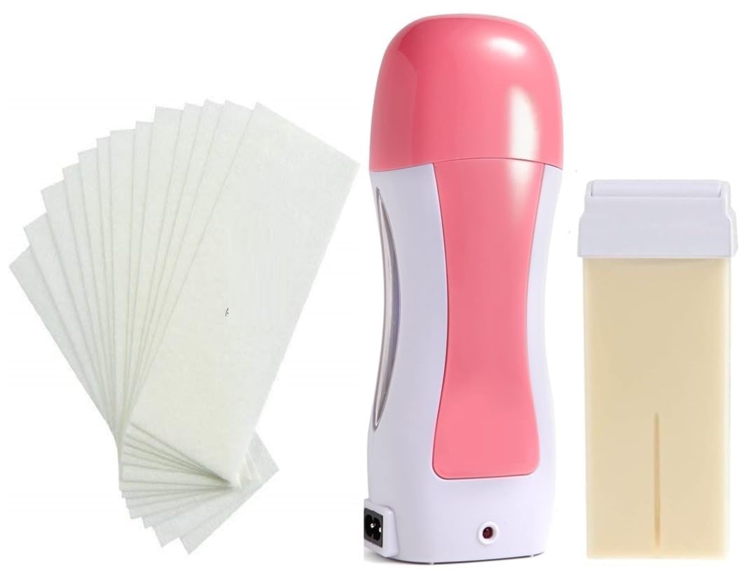 Rsentera Roll-On Wax Heater Kit with Wax Cartridge and Waxing Strips, Pink and White, Hair Removal for Arms, Legs, Bikini, All Skin Types-picture-10