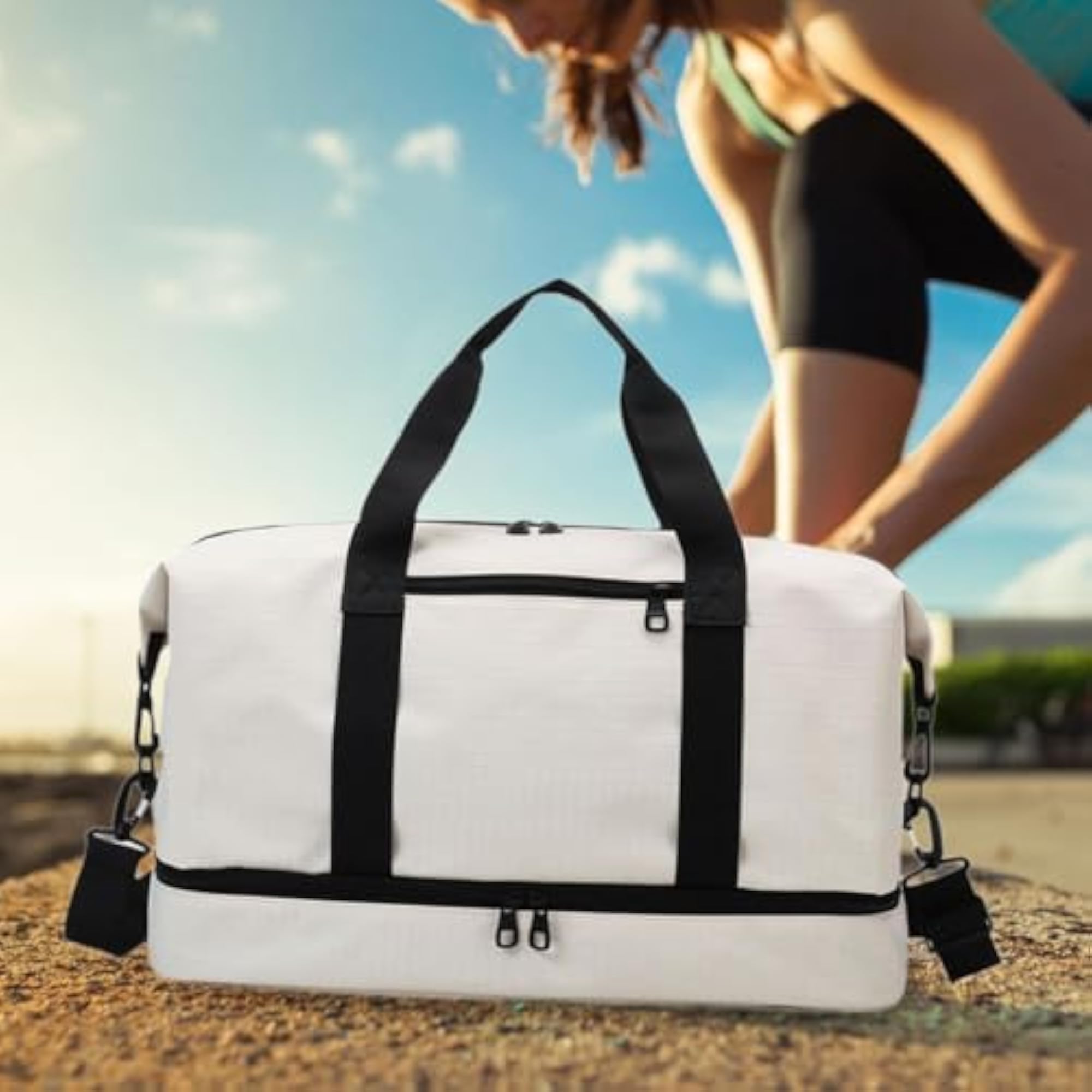 Waterproof Small Travel Bag for Outdoor Business, White