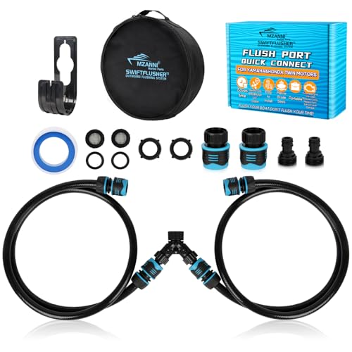 SWIFTFLUSHER Twin Outboard Quick Connect Flush kit for Yamaha & Honda outboard engines Twin Outboard Flush Kit Flush Port Quick Connect Outboard Engine Motor Flushers Outboard Engine Flush Adapter