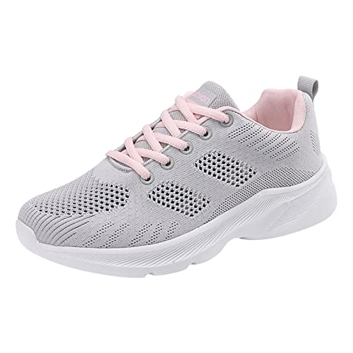 Zapatos con purpurina para mujer, para bodas, para primavera y ocio, para mujer, ortopédicos, ligeros, deportivos, transpirables, con cojín de aire, zapatos para mujer, Z6 Grey, 37 EU