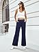 FireSwan Women's Wide Leg Dress Pants High Waisted Stretchy Work Trousers Business Casual Office Pull on Slacks with Pockets Navy