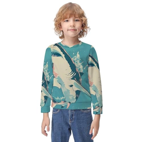 Hammerhead SharkChildren's Casual Pullover Sweatshirt Loose Fit7-9Y