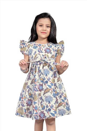 Image of Girls Pure Cotton Soft Frock with Astar, Printed Multicolor for Girl Child