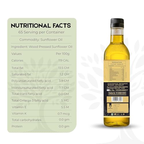 Image of Shree Aanantam Wood Cold Pressed Sunflower Oil - 1L | Glass Bottle | Kolhu /Chekku | Extracted on Wooden Churner | Natural | Chemical-Free | Cold Pressed Sunflower Oil for Cooking