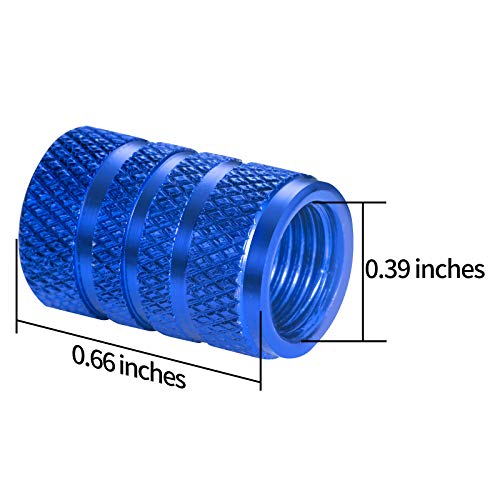 HAIGEZS 10pcs Tire Stem Valve Caps,Wheel Valve Covers Car Dustproof Tire Cap Round Design,Light-Weight Aluminum Alloy for Cars, SUVs, Bike and Bicycle, Trucks, Motorcycles,Blue - Thumbnail 3