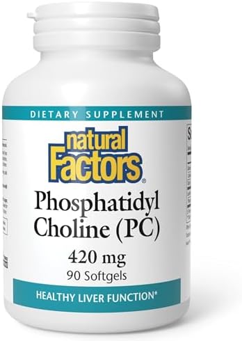 Natural Factors Phosphatidyl Choline 420 mg, 90 Softgels, Supports Brain & Nerve Function, Non-GMO, Gluten-Free, Proudly Canadian