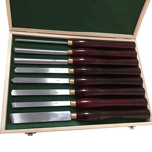 Ensemble De Tournage Ciseau À Bois 8Pcs / Ensemble Outils De Sculpture Sur Bois,Tour À Bois À Table De Travail Outils De Tournage Gouge À Bois Oblique Séparatio Pour Menuisiers, Sculpteurs