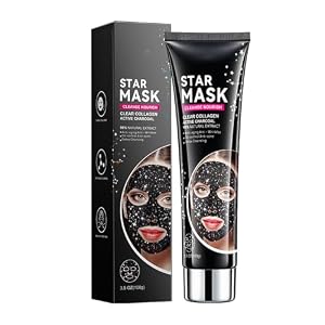 Blackhead Remover Mask, Collagen Peel Off Face Mask with Bamboo Charcoal, Oil Control, Deep Cleansing for Face & Nose Blackhead Removal Pore Cleaner for Men Women 3.5 oz