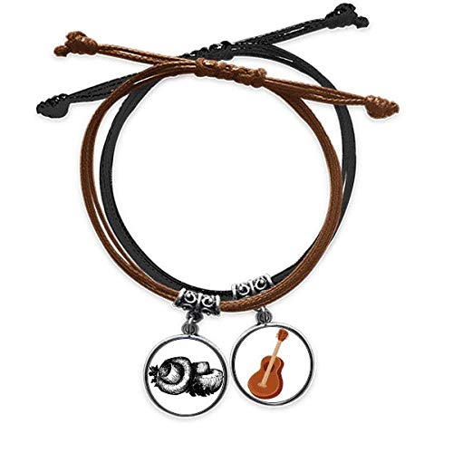 Pulsera de cuero con patrón de mushroom e ilustración de líneas DIYthinker