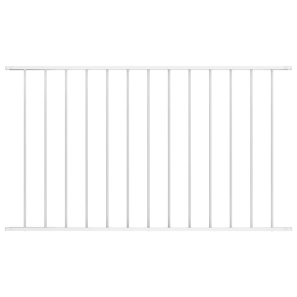 Valla de jardín Woerden Valla de acero pulverizado en blanco, 170 x 100 cm, valla de metal, panel de valla para jardín, parcela y delimitación de terrazas